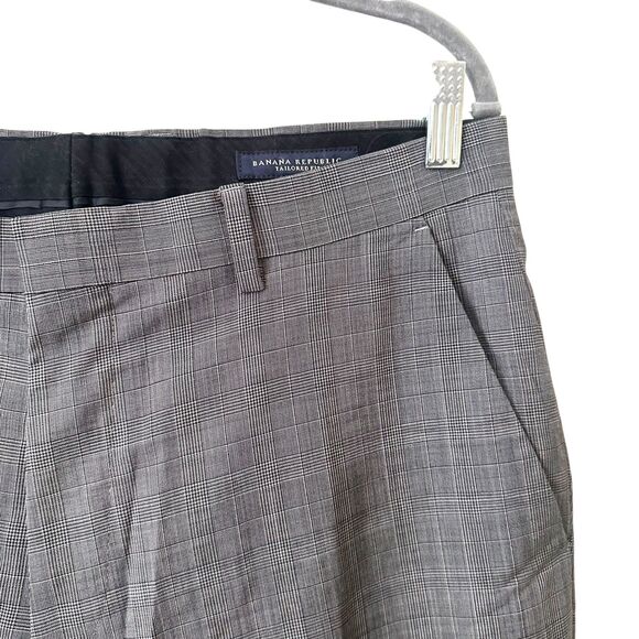 BANANA REPUBLIC Tailored Fit Plaid Grey Wool Suit 42L - Picture 6 of 8